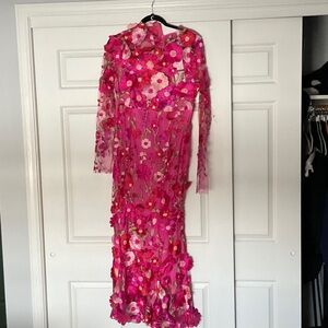 Floral Pink Long Sleeve Dress